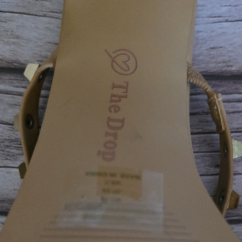 THE DROP Neutral Tan Gold Studded Strappy Heeled Sandals Size 9 - Picture 9 of 13